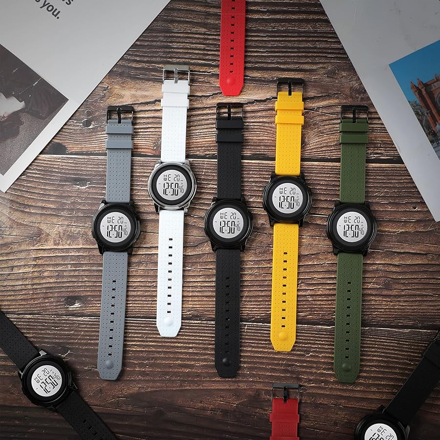 YUINK Mens Digital Watch Ultra-Thin Sports Waterproof Simple